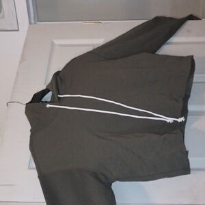 Cropped Army Green Hoodie